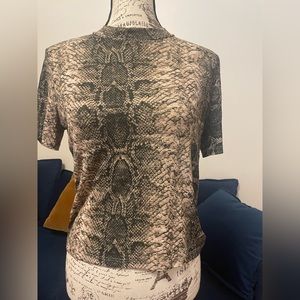 Textured Snake Print Top by ZARA